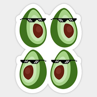 Cool avocado pattern Sticker